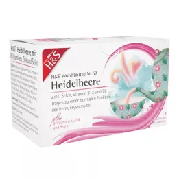 H&amp;S B-vitaminleri Çinko ve Selenyum içeren Yaban Mersini, 20X2,5 g