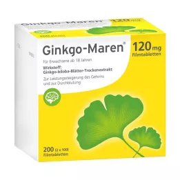 GINKGO-MAREN 120 mg film kaplı tabletler, 200 adet