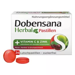 DOBENSANA Bitkisel Kiraz Aromalı Vit.C &amp; Çinko Pastil, 36 adet