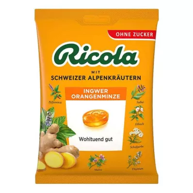 Ricola şekersiz zencefil portakal nane şekeri poşeti, 75 gr Ricola şekersiz zencefil portakal nane şekeri poşeti, 75 gr