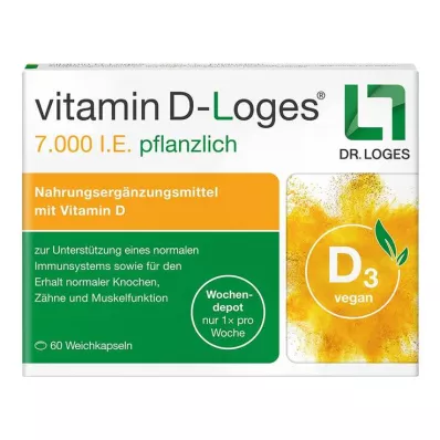 D Vitamini-Loges 7.000 IU bitki bazlı haftalık depo, 60 parça D Vitamini-Loges 7.000 IU bitki bazlı haftalık depo, 60 parça
