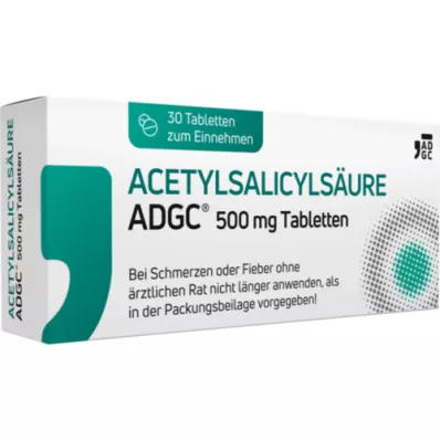 ACETYLSALICYLSÄURE ADGC 500 mg tablet, 30 adet