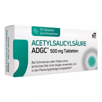 ACETYLSALICYLSÄURE ADGC 500 mg tablet, 30 adet ACETYLSALICYLSÄURE ADGC 500 mg tablet, 30 adet