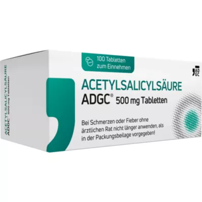 ACETYLSALICYLSÄURE ADGC 500 mg tablet, 100 adet