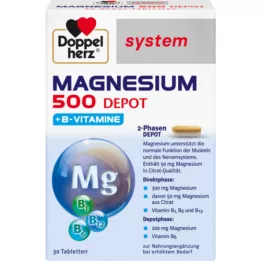 DOPPELHERZ Magnezyum 500 Depo sistem tabletleri, 30 adet