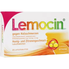LEMOCIN Boğaz ağrısına karşı bal ve limon sakızları, 24 adet