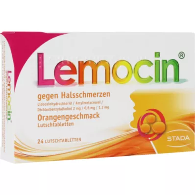 LEMOCIN boğaz ağrısına karşı portakal aromalı Lut., 24 adet