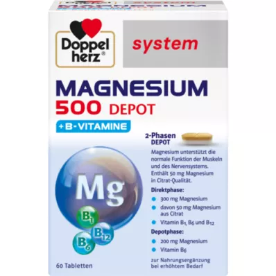 DOPPELHERZ Magnezyum 500 Depo Sistem Tabletleri, 60 Kapsül