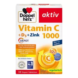 DOPPELHERZ C Vitamini 1000+D3+Çinko Depo Tablet, 30 Kapsül