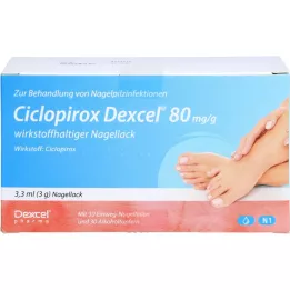 CICLOPIROX Dexcel 80 mg/g aktif madde içeren oje, 3,3 ml