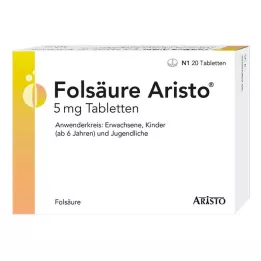 FOLSÄURE ARISTO 5 mg tabletler, 20 adet