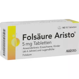 FOLSÄURE ARISTO 5 mg tabletler, 50 adet