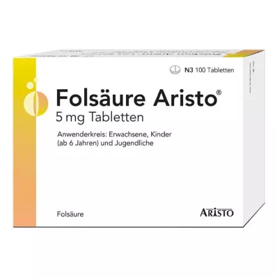 Folik asit Aristo 5 mg tablet, 100 adet Folik asit Aristo 5 mg tablet, 100 adet