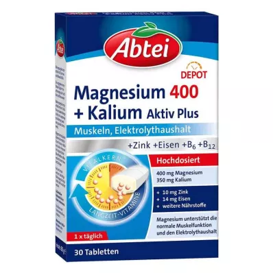Abbey Magnesium 400 + Potasyum Tabletler, 30 adet