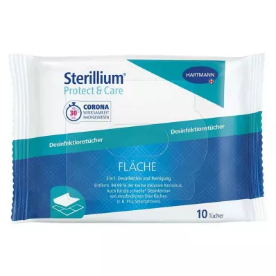 STERILLIUM Protect &amp; Care yüzey dezenfektan mendilleri, 10 adet