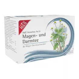 H&amp;S Mide ve bağırsak çayı filtre poşetleri, 20X2.0 g