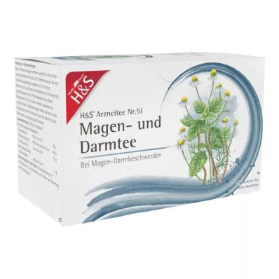H&amp;S® mide ve bağırsak çayı filtre torbaları, 20X2,0 g