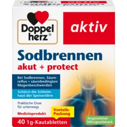 DOPPELHERZ Heartburn acute+protect çiğneme tabletleri, 40 adet