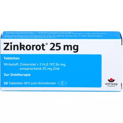 ZINKOROT 25 mg tabletler, 20 adet