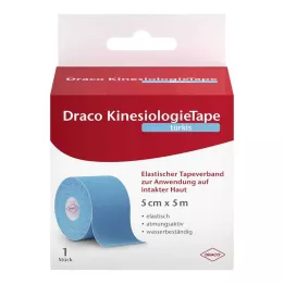 DRACO KINESIOLOGIETAPE 5 cmx5 m turkuaz, 1 adet