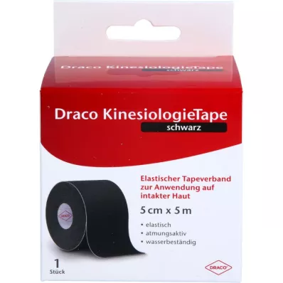 DRACO KINESIOLOGIETAPE 5 cmx5 m siyah, 1 adet