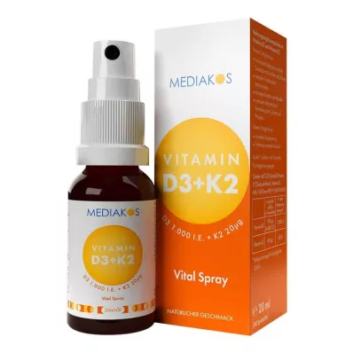 D3 Vitamini + K2 1000 IU 20 µg Mediakos Vital Sprey, 20 ml