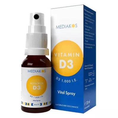 D3 Vitamini 1000 IU Mediakos Hayati Sprey, 20 ml