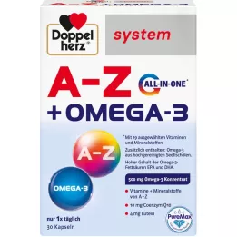 DOPPELHERZ A-Z+Omega-3 hepsi bir arada sistem kapsülleri, 30 adet