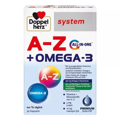 Doppelherz A-Z + Omega-3 hepsi bir arada sistem kapsülleri, 30 adet Doppelherz A-Z + Omega-3 hepsi bir arada sistem kapsülleri, 30 adet