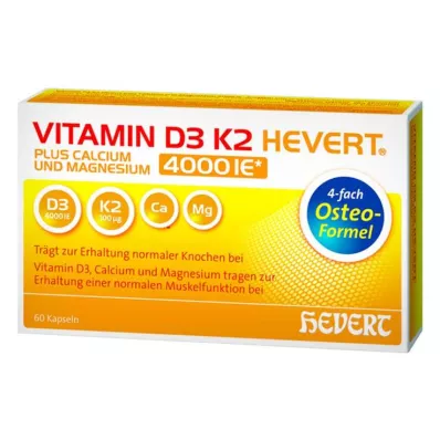 VITAMIN D3 K2 Hevert artı Ca Mg 4000 IE/2 kapsül, 60 adet