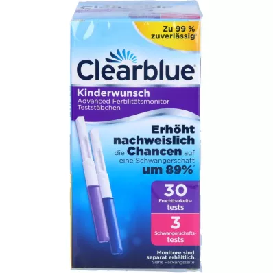 CLEARBLUE Doğurganlık Monitörü test şeritleri 30+3, 33 adet