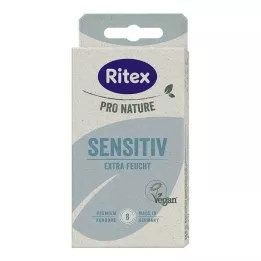RITEX PRO NATURE SENSITIV vegan prezervatif, 8 adet