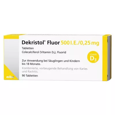 Dekristol Fluor 500 IU / 0,25 mg tablet, 90 adet Dekristol Fluor 500 IU / 0,25 mg tablet, 90 adet