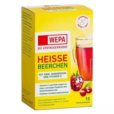 Wepa sıcak meyveler + C vitamini + çinko + magnezyum tozu, 10X10 g