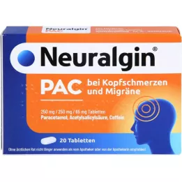 NEURALGIN PAC baş ağrısı ve migren tabletleri için, 20 adet