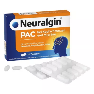 Baş ağrısı ve migren tabletleri için Neuralgin PAC , 20 adet Baş ağrısı ve migren tabletleri için Neuralgin PAC , 20 adet