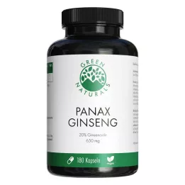 GREEN NATURALS Panax Ginseng yüksek doz vegan kapsül, 180 Kapsül