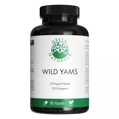 Green Naturals Wild Yam yüksek doz vegan kapsüller, 180 adet