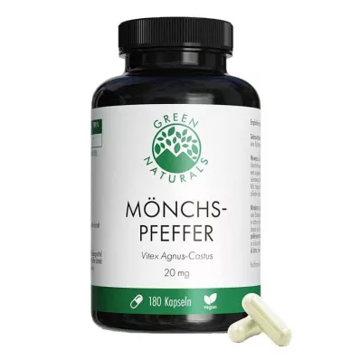 Green Naturals Monk biberi 20 mg yüksek doz kapsüller, 180 adet Green Naturals Monk biberi 20 mg yüksek doz kapsüller, 180 adet
