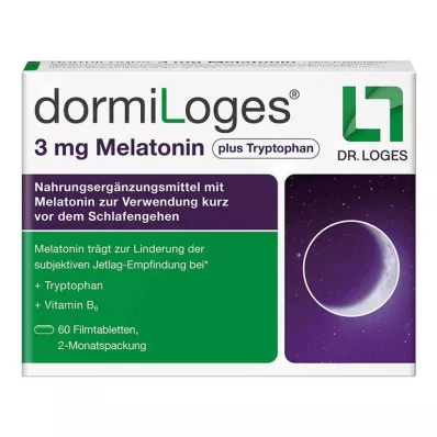 Dormiloges 3 mg melatonin artı triptofan film kaplı tabletler, 60 adet