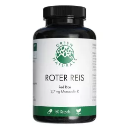 GREEN NATURALS Kırmızı pirinç Monacolin K vegan kapsül, 180 adet