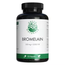 GREEN NATURALS Bromelain 500 mg vegan, 5000 FIP ile, 150 adet