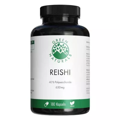 GREEN NATURALS Reishi 650 mg yüksek doz vegan kapsül, 180 Kapsül